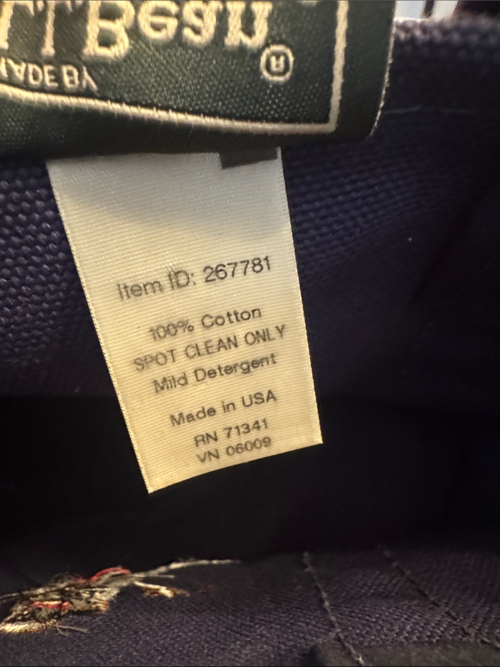 Rare! LL Bean Boat and Tote Navy Canvas Mini Tote Bag with Snowman Embroidery - Picture 3 of 12